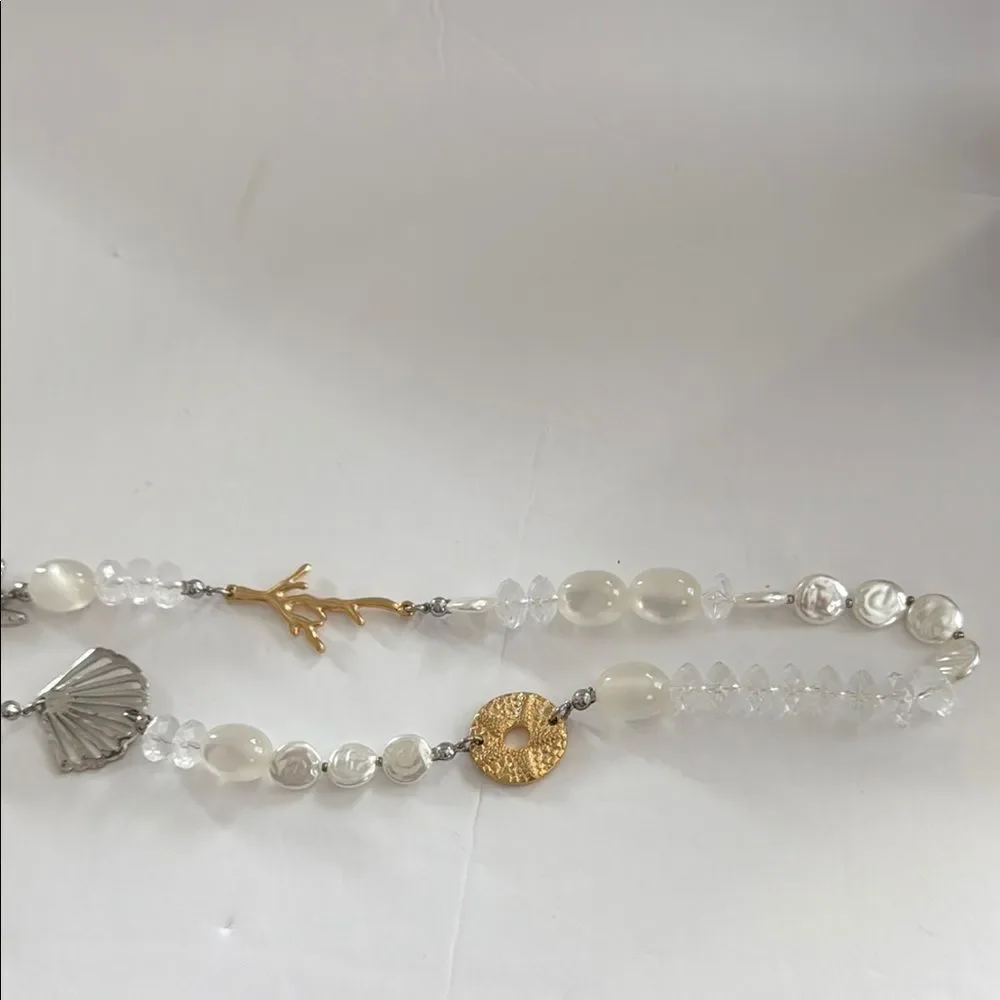 NWT Chico’s Elegant Silver and Gold Beaded Necklace